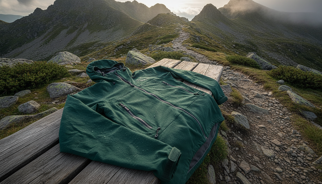 veste randonnée respirante mis en valeur dans une ambiance décorative raffinée et harmonieuse