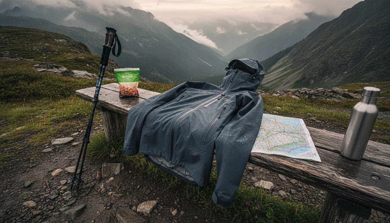 veste randonnée hardshell intégré dans un environnement quotidien moderne et accueillant