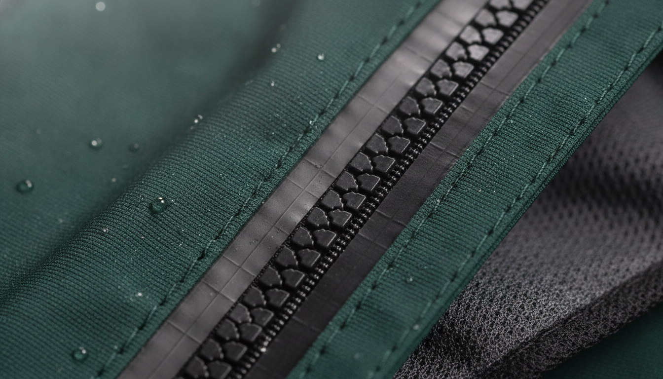 Vue détaillée du veste randonnée hardshell présentant ses caractéristiques distinctives