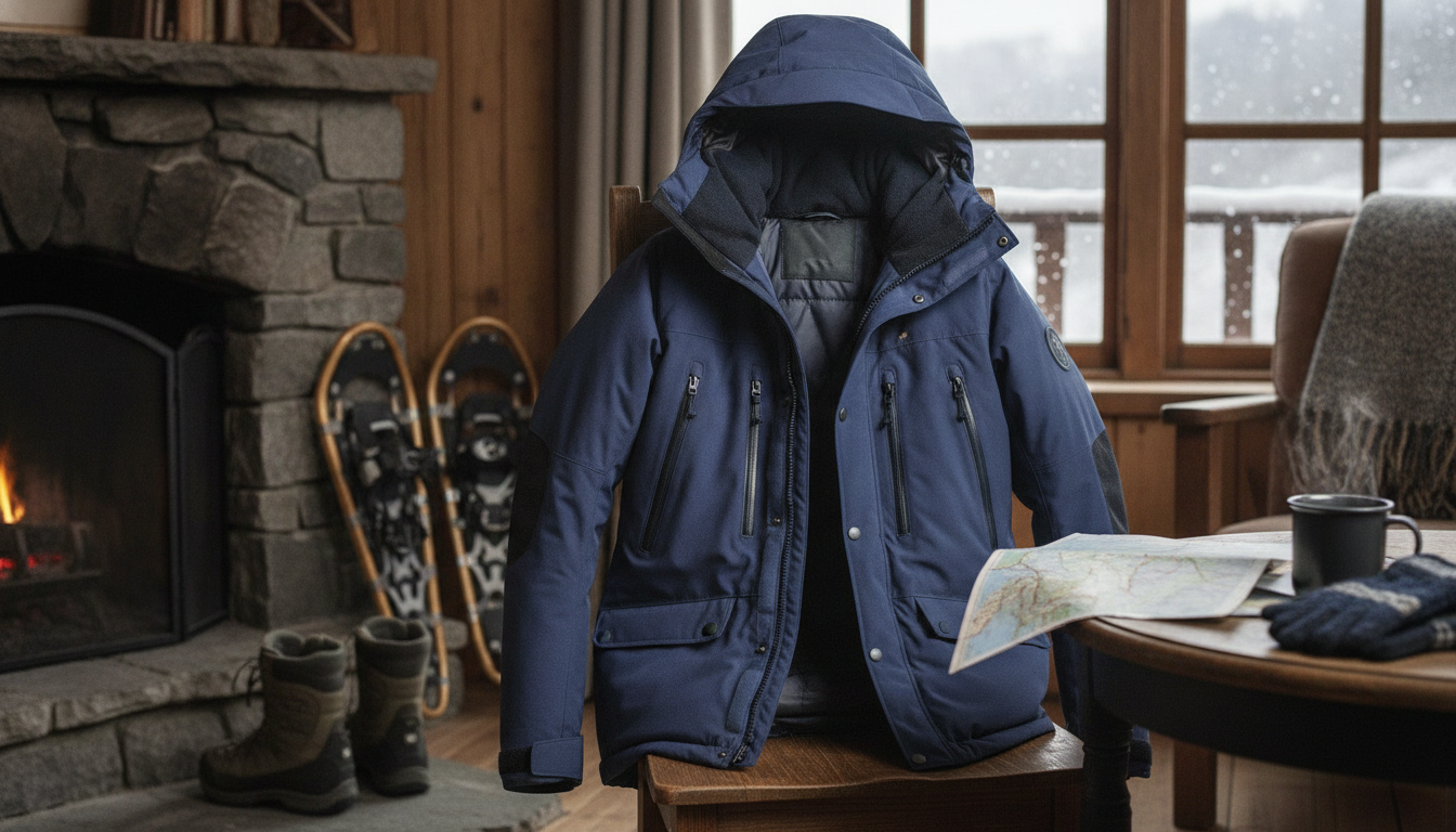 veste de randonnée neige intégré dans un environnement quotidien moderne et accueillant