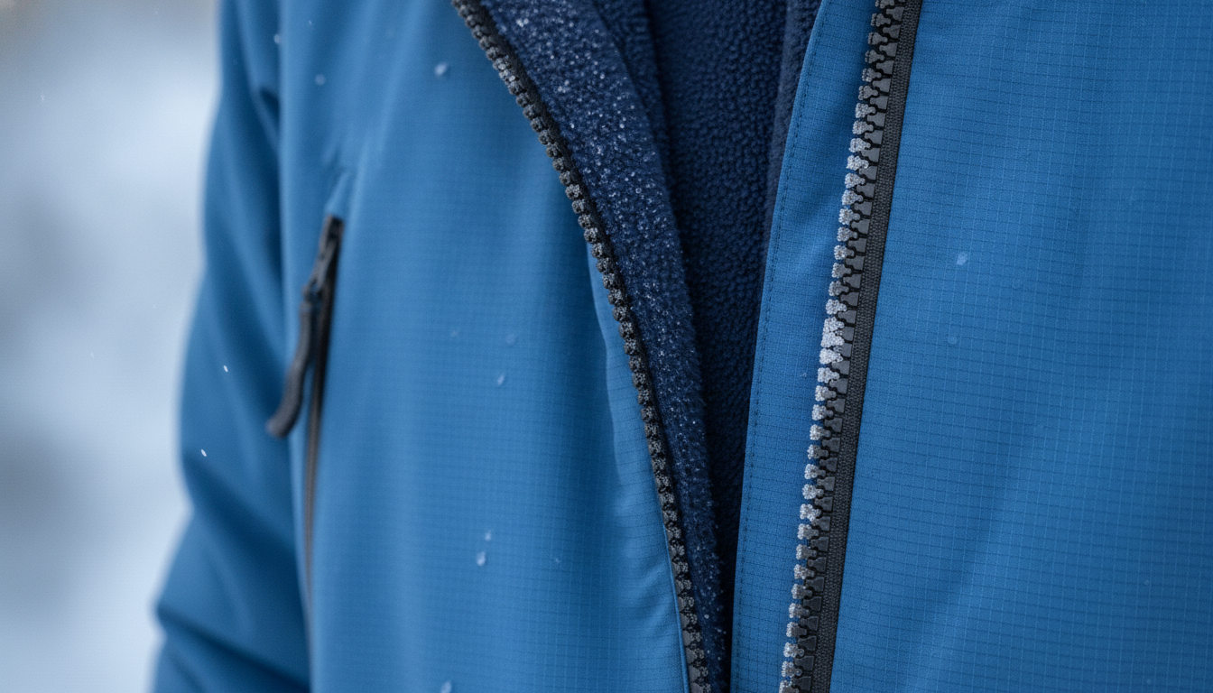 Vue détaillée du veste de randonnée neige présentant ses caractéristiques distinctives