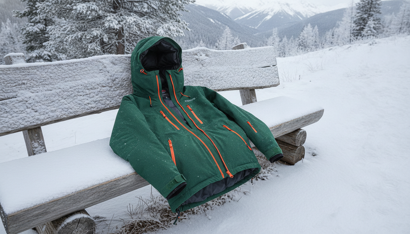 veste de randonnée neige mis en valeur dans une ambiance décorative raffinée et harmonieuse
