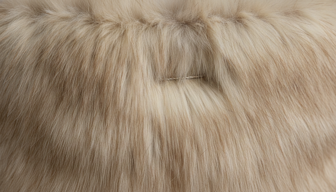 Gros plan sur la texture douce et pelucheuse du sac noir, mettant en valeur ses coutures raffinées.