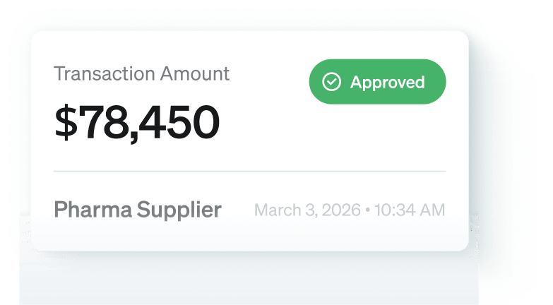 Approved high volume pharma transaction