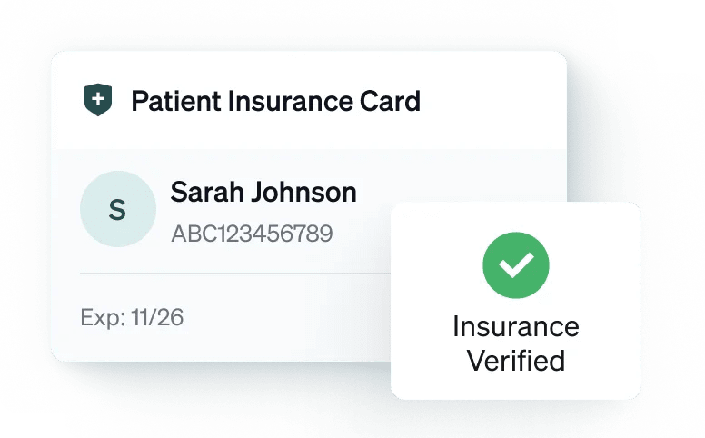 Patient insurance card verified