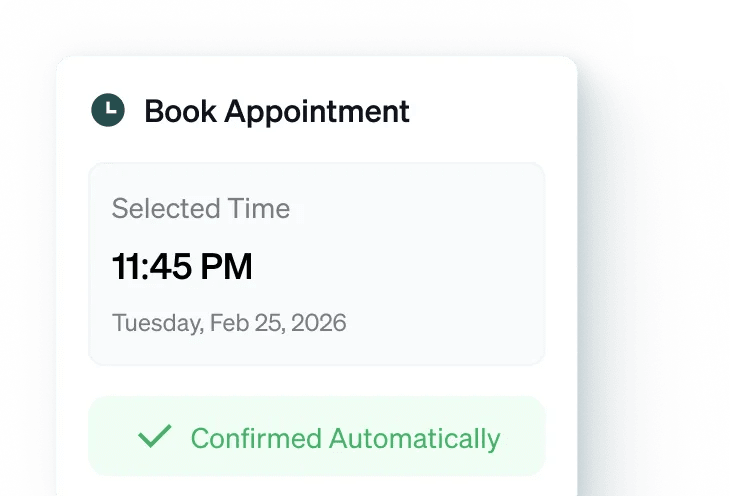 Appointment booked and confirmed automatically