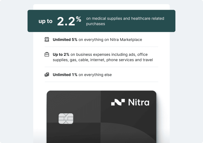 Nitra Practice Expense Card rewards