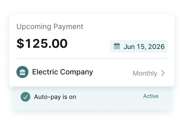 Upcoming payment with auto-pay turned on