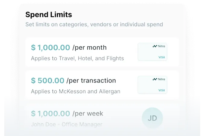 Spend limits and expense management controls