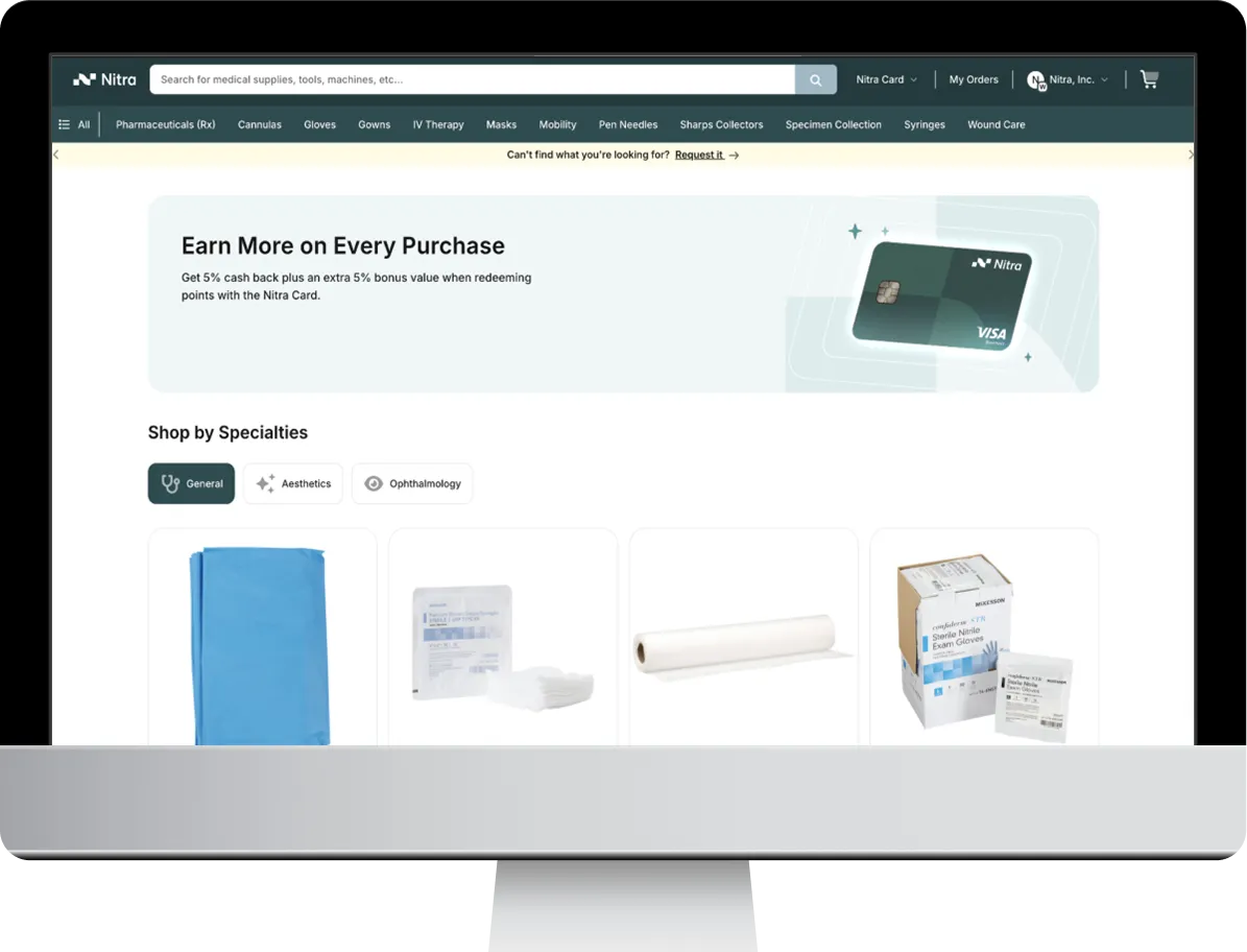 NitraMart marketplace on a laptop