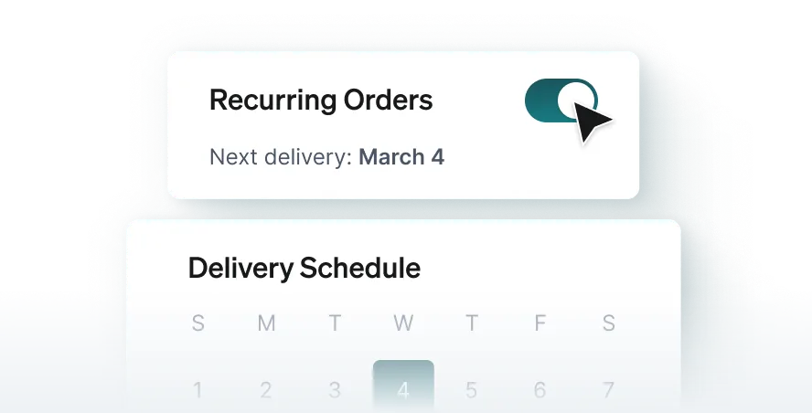 Recurring orders and delivery schedule