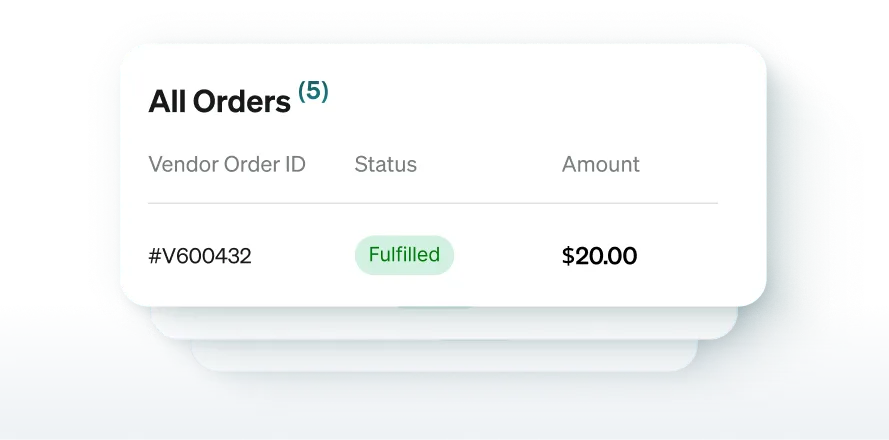 All vendor orders in one place