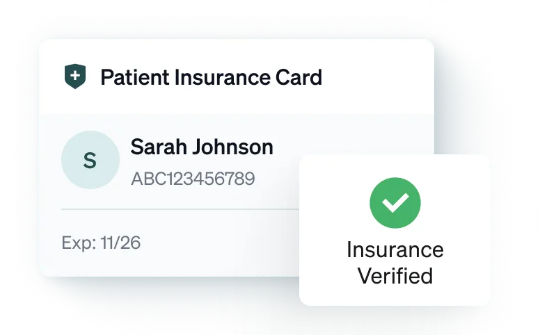 Patient insurance card verified