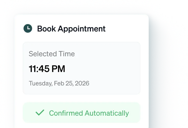 Appointment booked and confirmed automatically