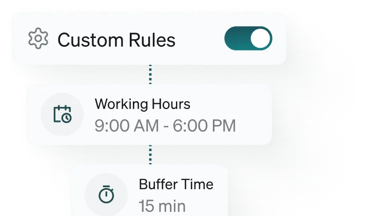 Custom scheduling rules and working hours
