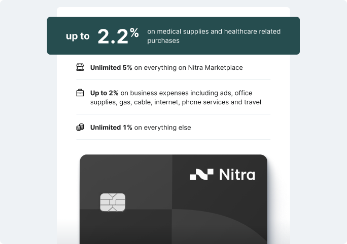 Nitra Practice Expense Card rewards