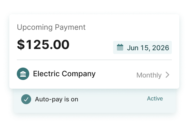Upcoming payment with auto-pay turned on