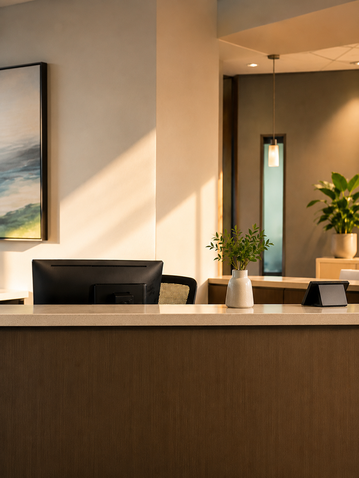 Front desk of a modern specialty practice