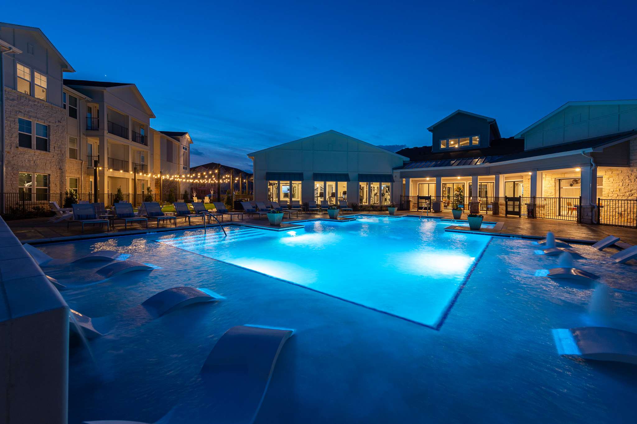 Resort-style pool at Lakeview at Westpark in Richmond, TX