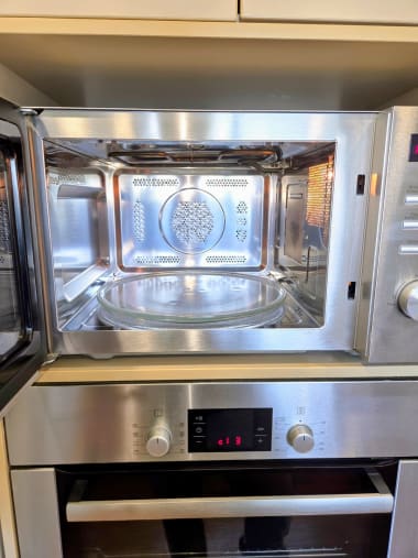Built-in microwave polished