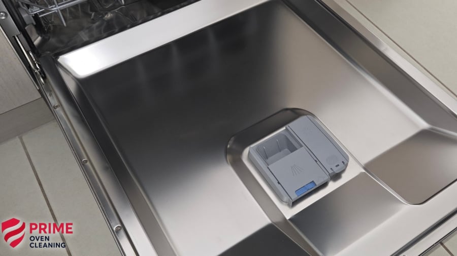 Clean dishwasher filter and rack