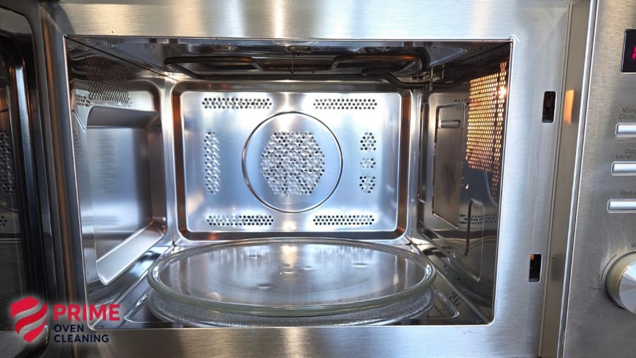Built-in microwave polished
