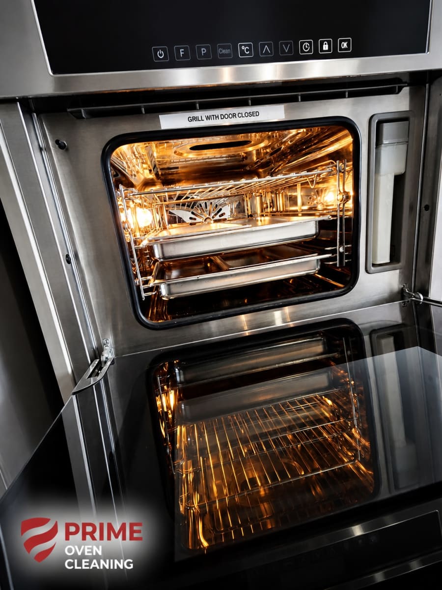 Sparkling clean oven interior after professional oven cleaning