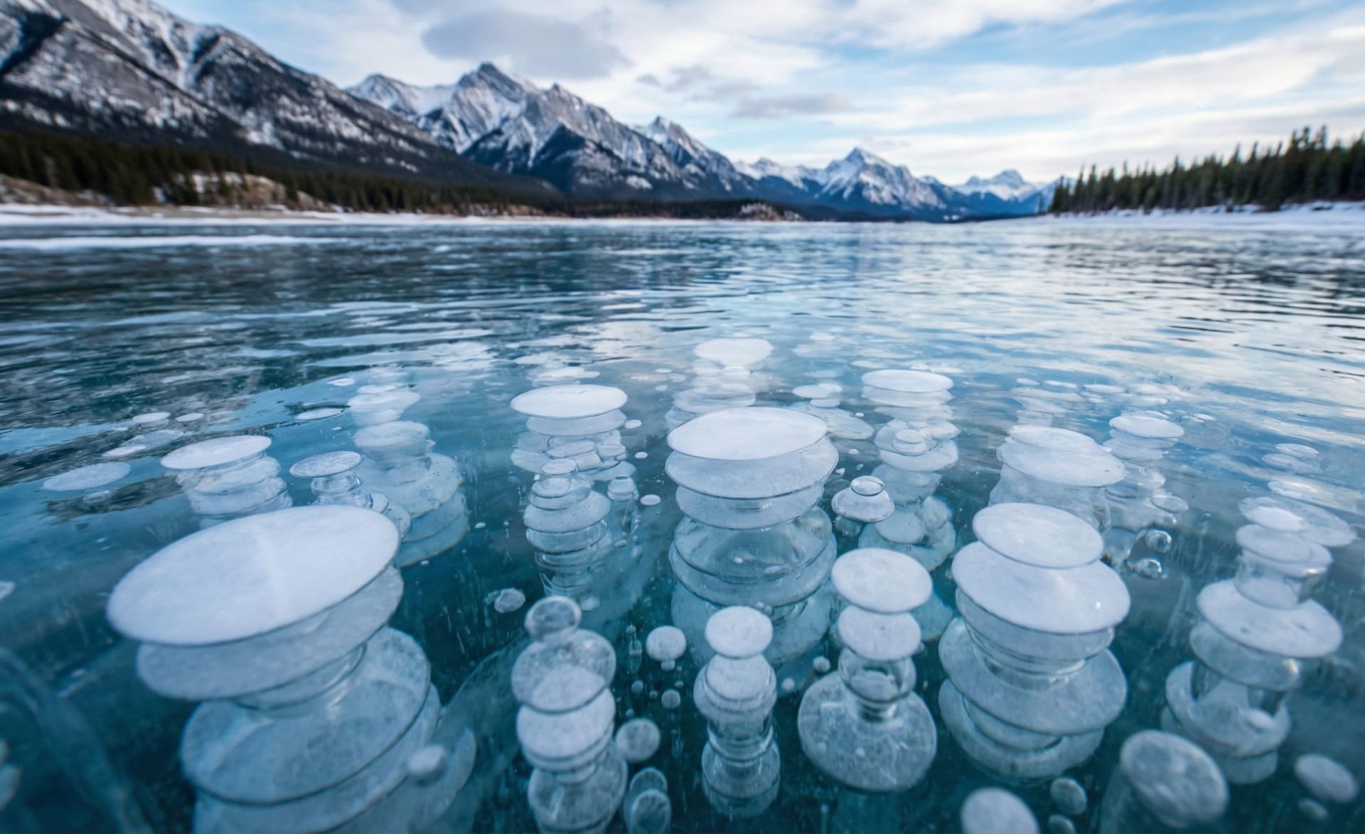 Frozen Methane Bubbles - Abraham Lake