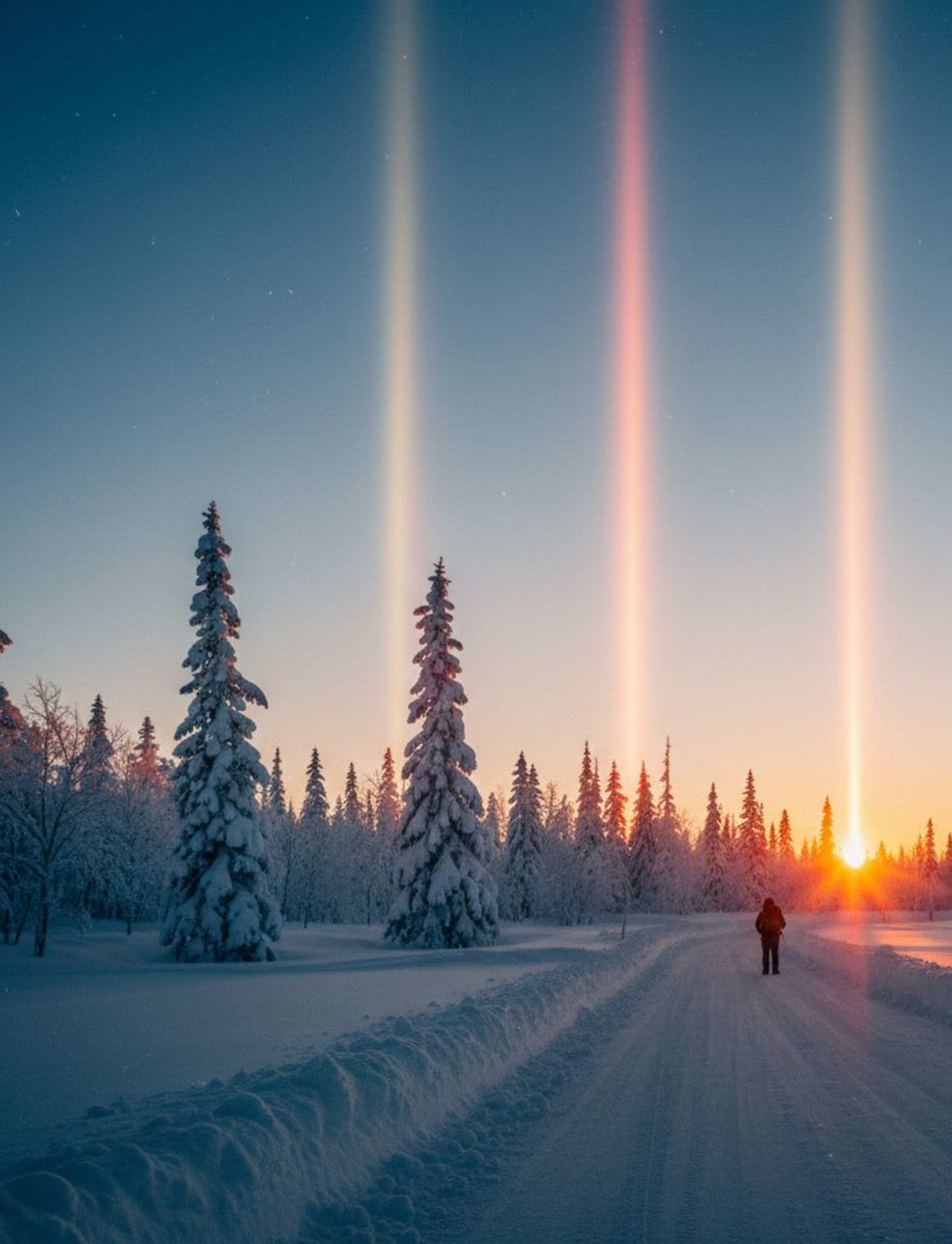 Hokkaido Sun Pillars (Light Columns)