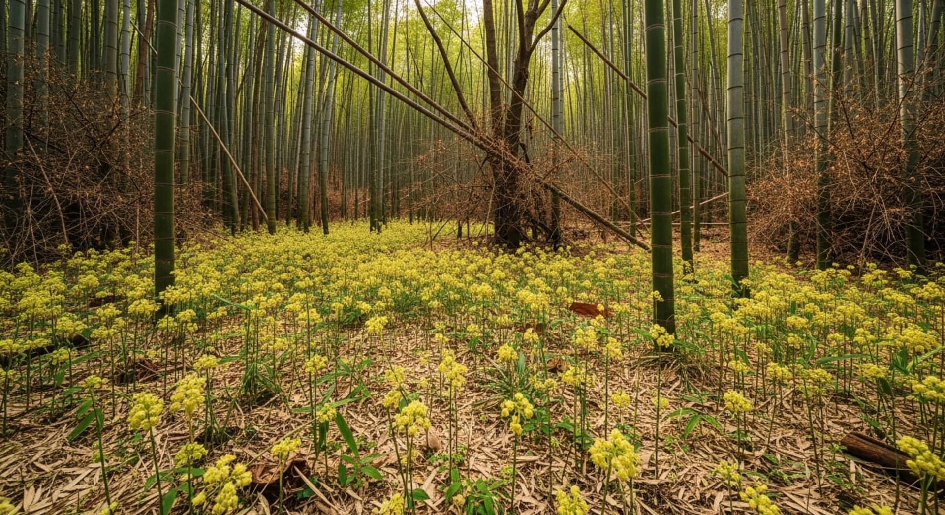 Hachiku Bamboo Mass Flowering and Die-off