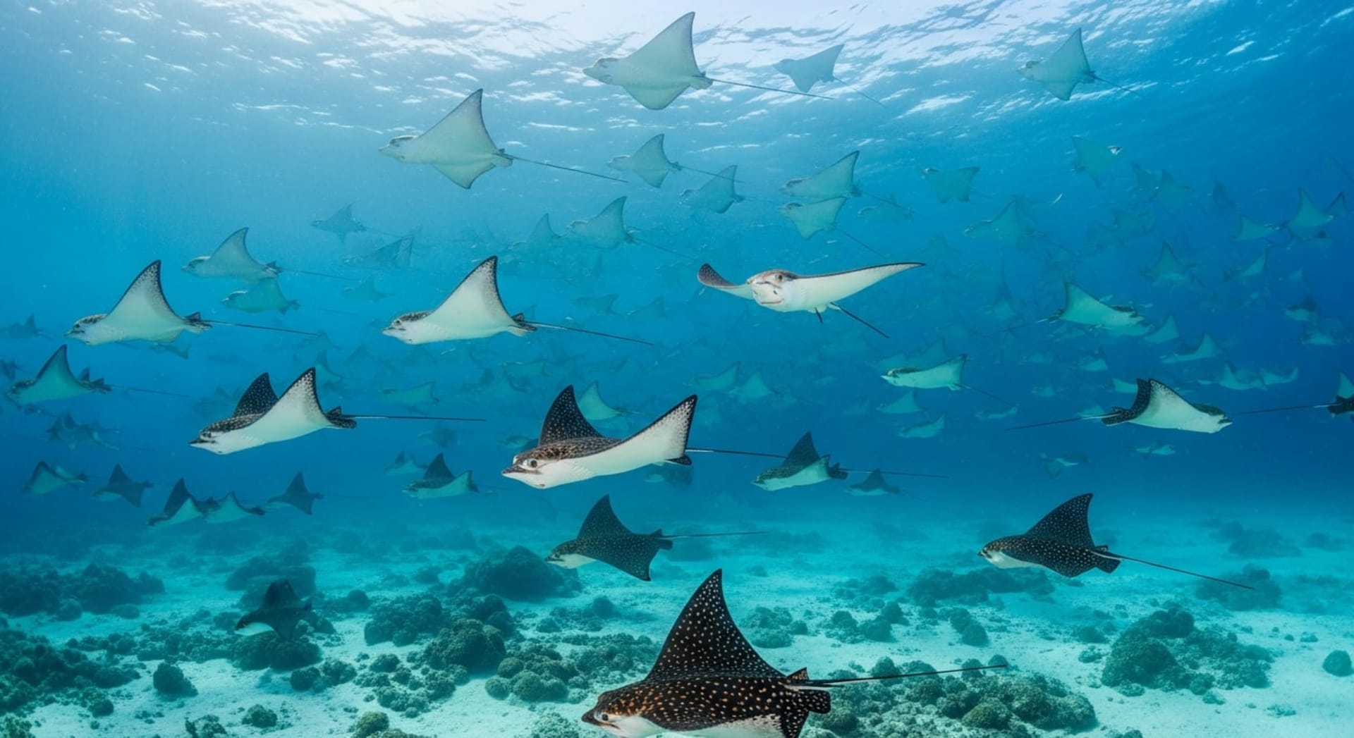Kuchinoshima Spotted Eagle Ray Schooling