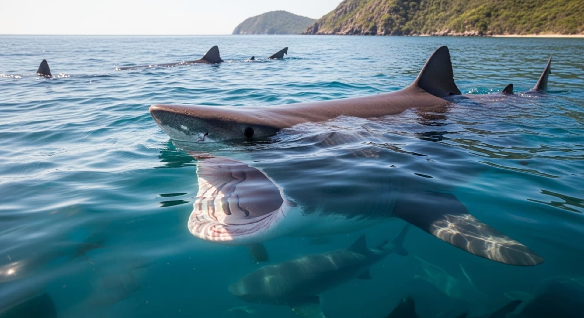 Basking Shark Surface Feeding (Shetland)
