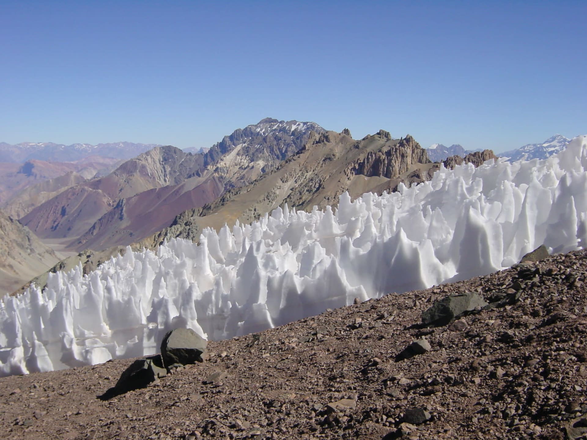 Penitentes (snow spires)