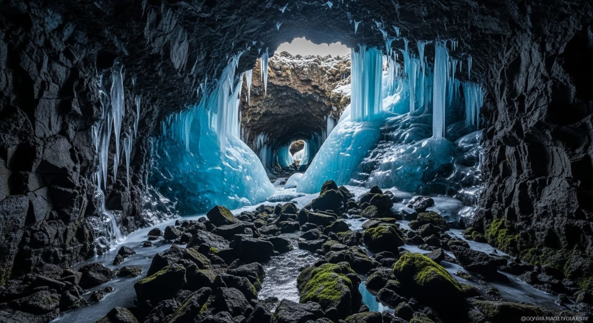 Lófthellir Ice Cave (lava tube)