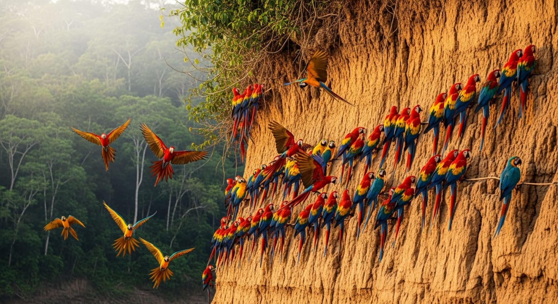 Macaw Clay Lick Dawn Swarms (Peru)