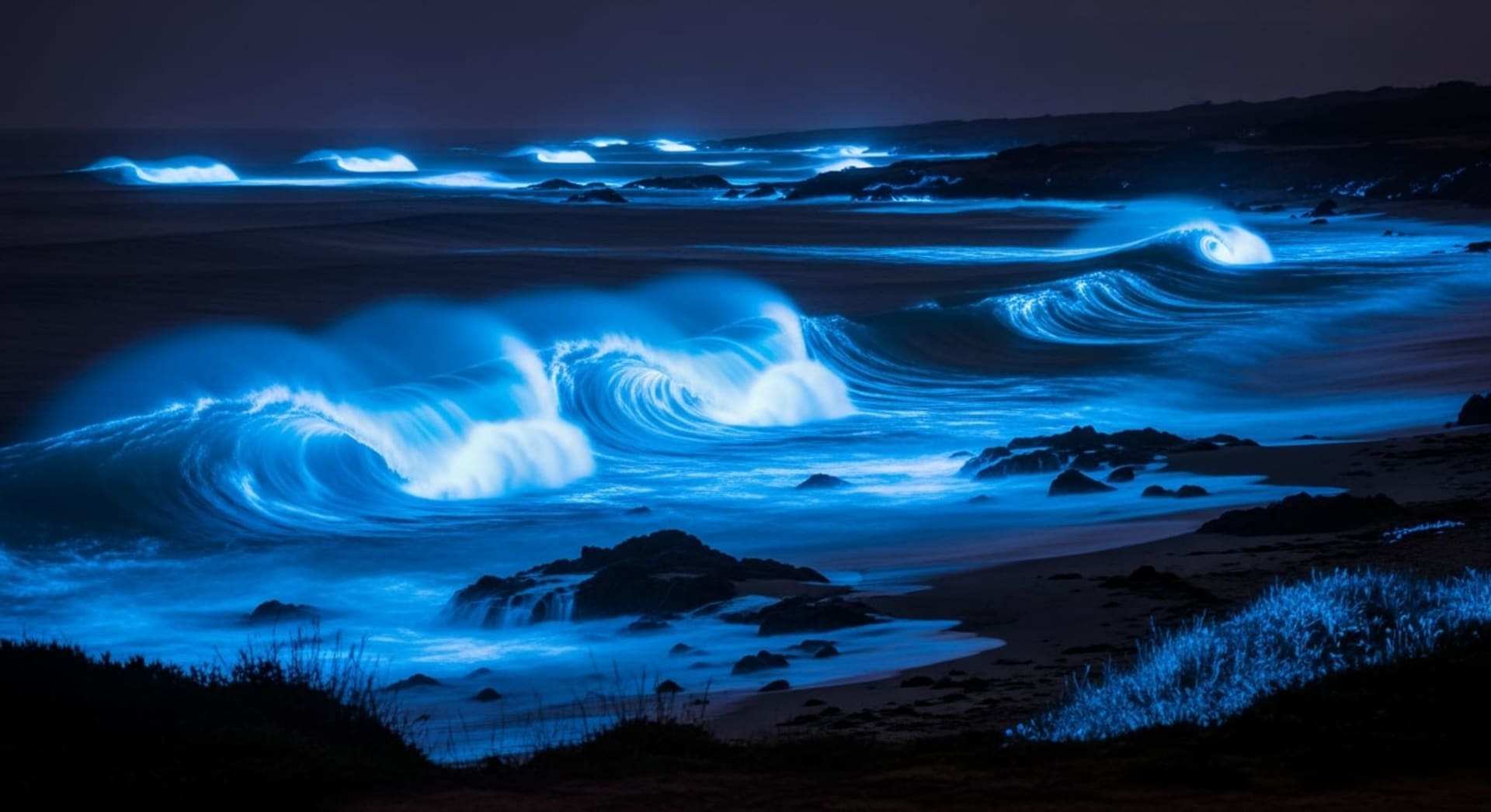 Santa Cruz Bioluminescent Red Tide Waves