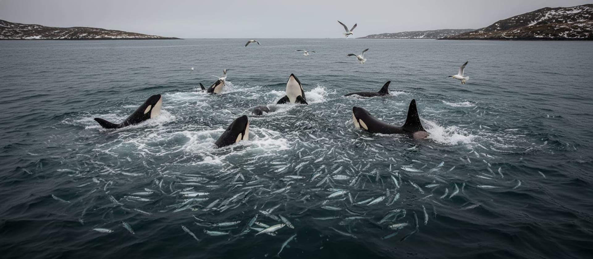 Skjervøy Herring Spawn and Orca Feeding