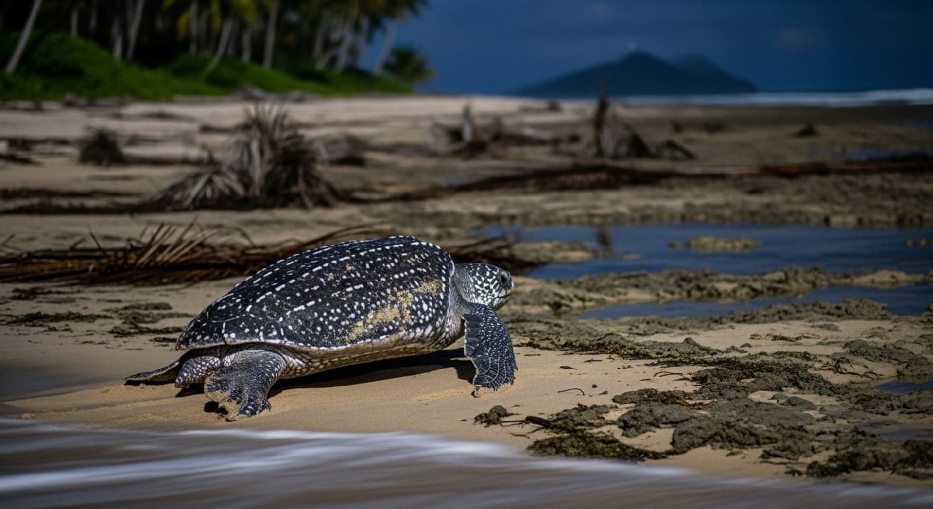Bismarck Archipelago leatherback turtle nesting