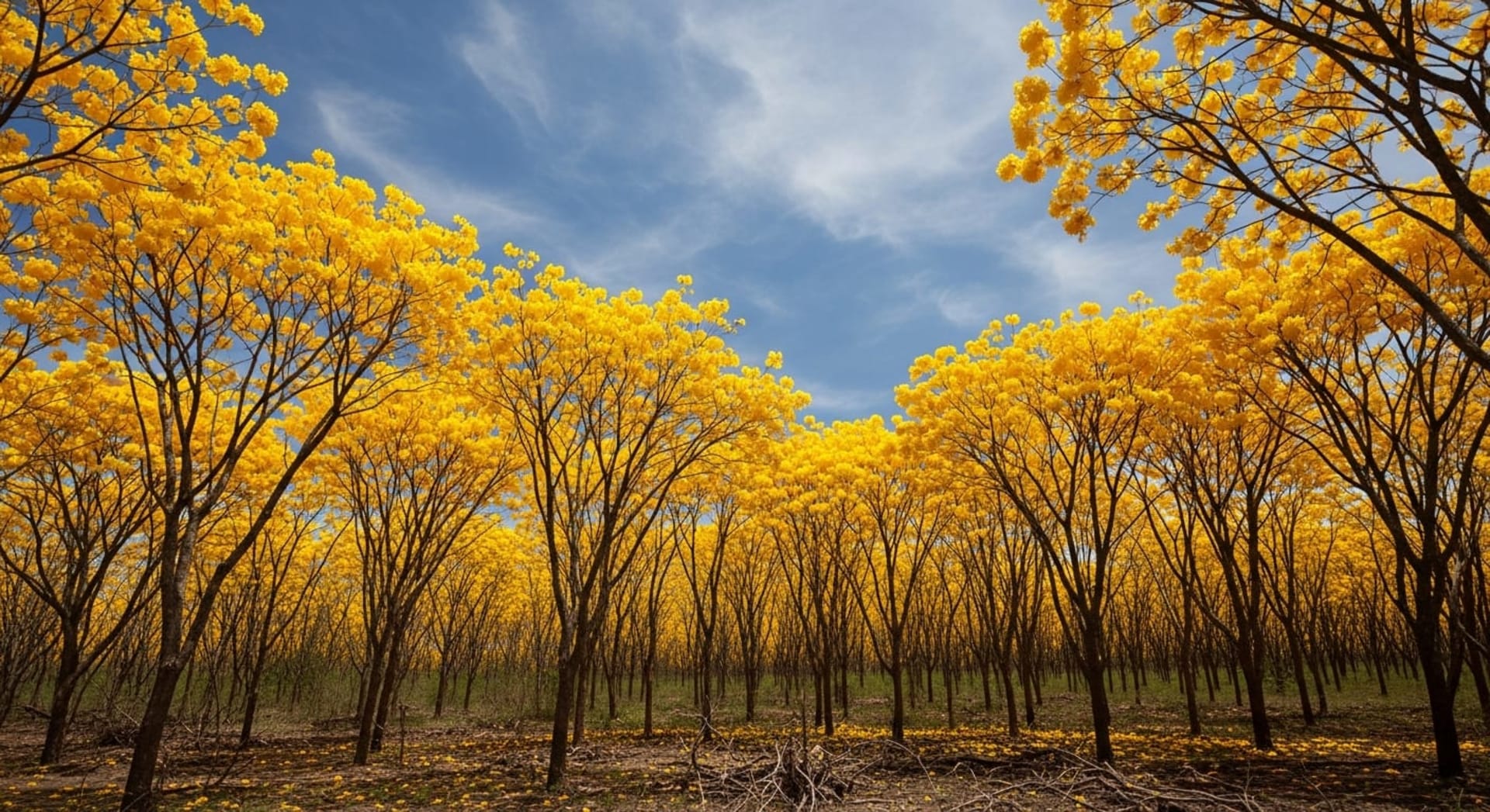 Cerrado ipê mass flowering