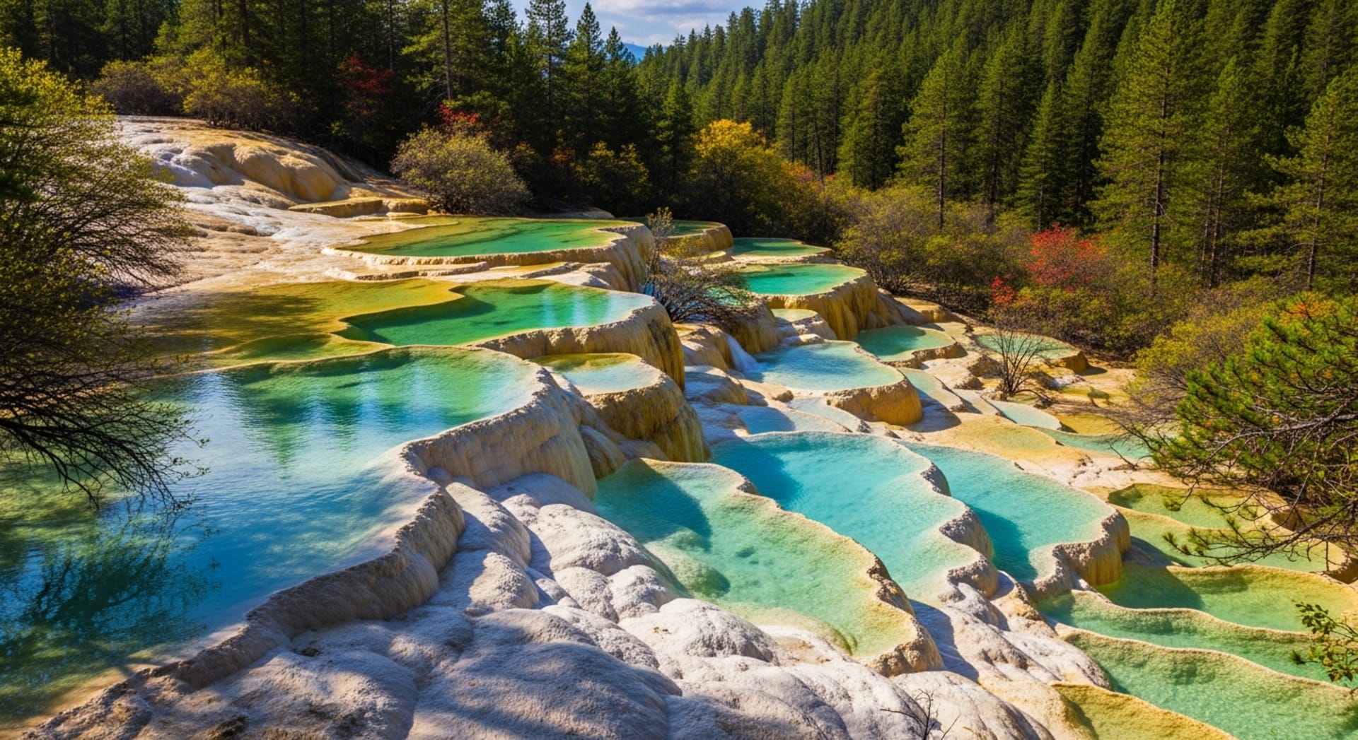 Huanglong Five-Color Travertine Pools (Huanglong Scenic Area)