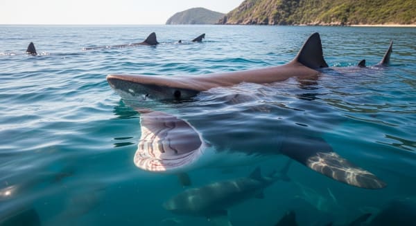 Basking Shark Surface Feeding (Shetland)