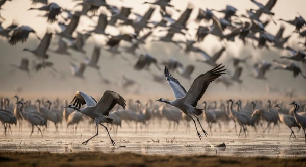 Bosque del Apache Sandhill Crane Blast-off