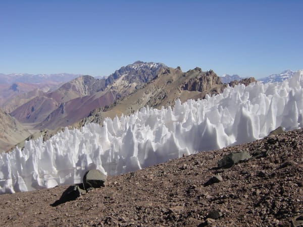 Penitentes (snow spires)