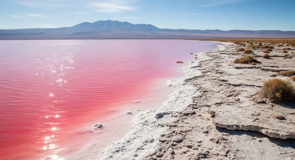 Great Salt Lake Pink Algae Bloom