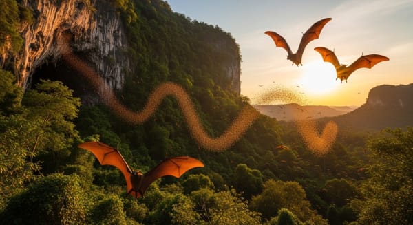 Khao Chong Pran Cave Evening Bat Exodus