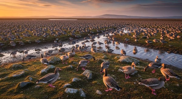 Norfolk Wash Pink-footed Goose Dawn Liftoff