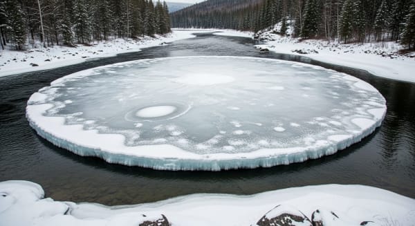 Presumpscot River Rotating Ice Disk