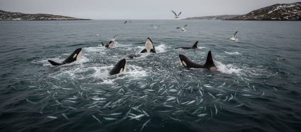 Skjervøy Herring Spawn and Orca Feeding