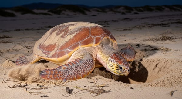 Cape Verde loggerhead turtle nesting