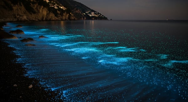 Amalfi Coast Bioluminescent Plankton